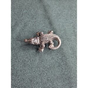 Terry Stack Artisan Alligator Belt Buckle Silver Women's 1.5in New